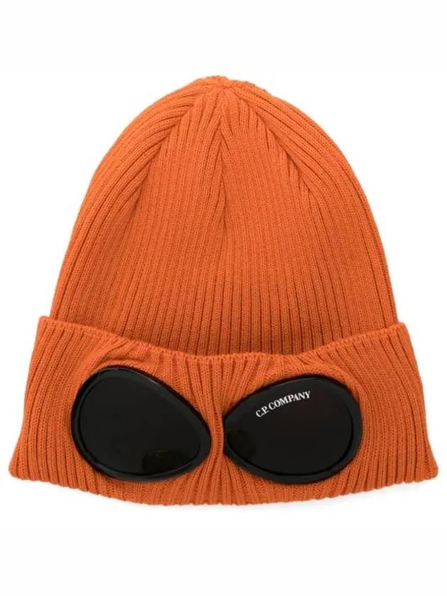 Goggle Detail Ribbed Beanie Orange - CP COMPANY - BALAAN 2