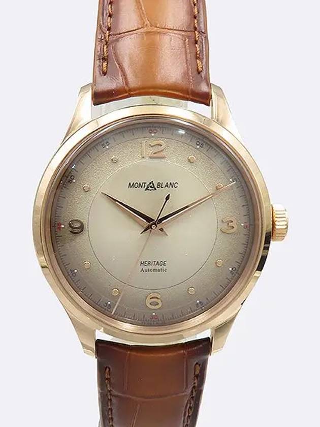 119946 18K Gold Heritage 40MM Automatic Leather Band Men s Watch - MONTBLANC - BALAAN 1