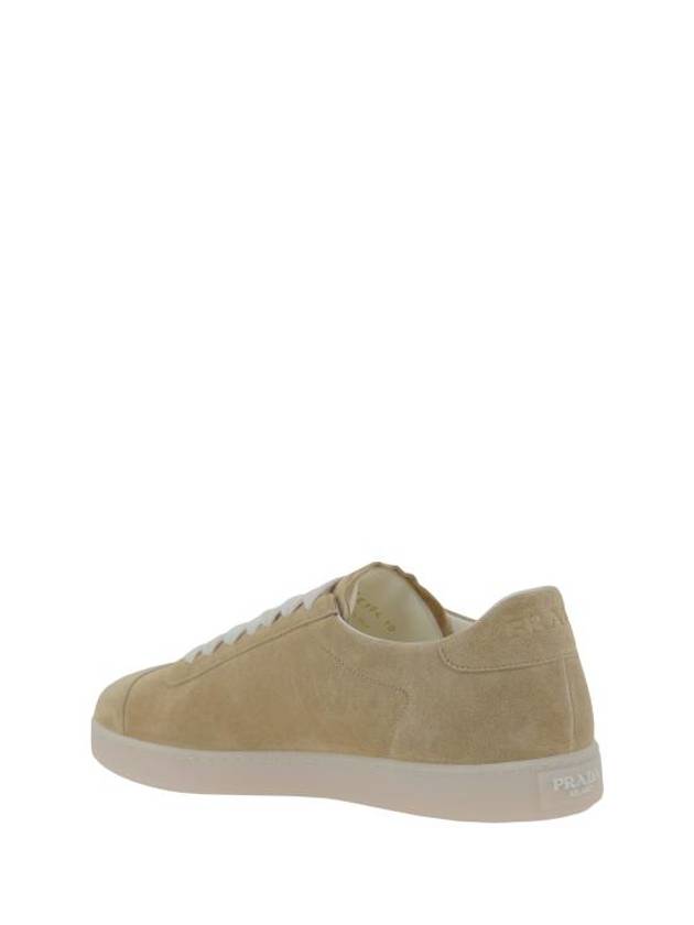 Lane Suede Low Top Sneakers Beige Tan - PRADA - BALAAN 4