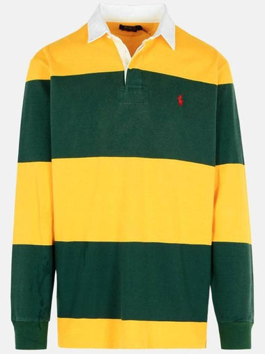 Stripe Classic Fit Long Sleeve PK Shirt Green Yellow - POLO RALPH LAUREN - BALAAN 1