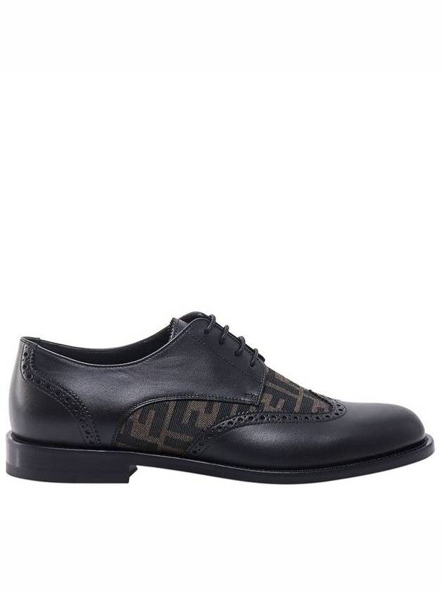 Leather Lace Up Derby Black - FENDI - BALAAN 4