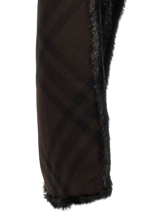 Fake Fur Hooded Scarf Black - BURBERRY - BALAAN 4