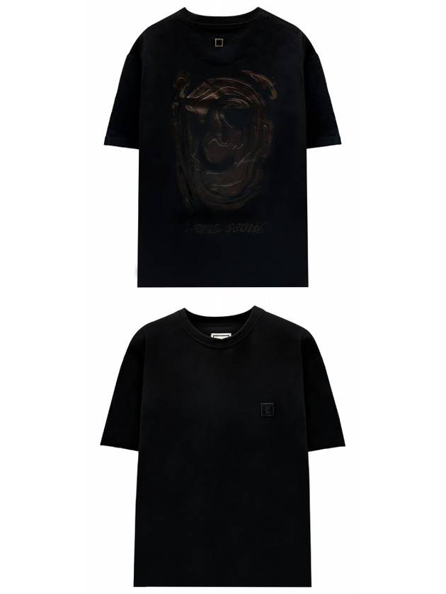 Logo Metallic Graphic Short Sleeve T Shirt Black Men s W243TS04708B TJ - WOOYOUNGMI - BALAAN 4