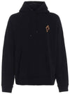 Fire Cross Print Cotton Hoodie Black - MARCELO BURLON - BALAAN 2