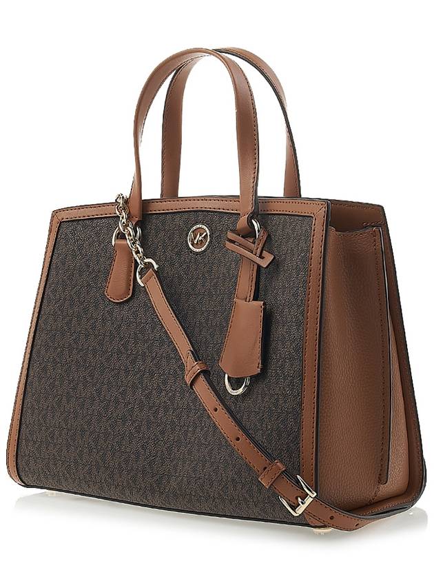 Chantal Medium Logo Satchel Shoulder Bag Brown - MICHAEL KORS - BALAAN 3