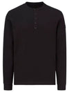 Men's Button-Up Long Sleeve T-Shirt Black - MONCLER - BALAAN 1