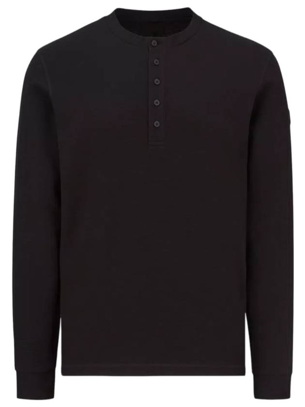 Men s Button Up Long Sleeve T Shirt Black - MONCLER - BALAAN 1