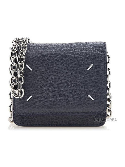 Embroidery Logo Chain Card Wallet Navy - MAISON MARGIELA - BALAAN 2