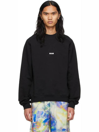 Micro Logo Print Cotton Sweatshirt Black - MSGM - BALAAN 2