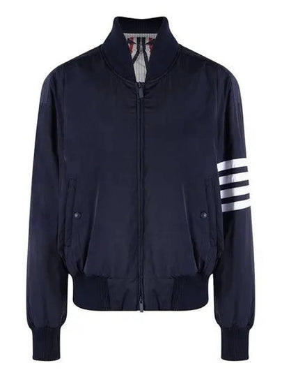 Poly Twill 4-Bar Oversized Knit Down Bomber Jacket Navy - THOM BROWNE - BALAAN 2