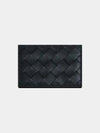 Intrecciato Flap Business Card Wallet Black - BOTTEGA VENETA - BALAAN 2