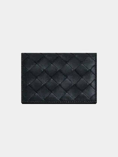 Intrecciato Flap Business Card Wallet Black - BOTTEGA VENETA - BALAAN 2