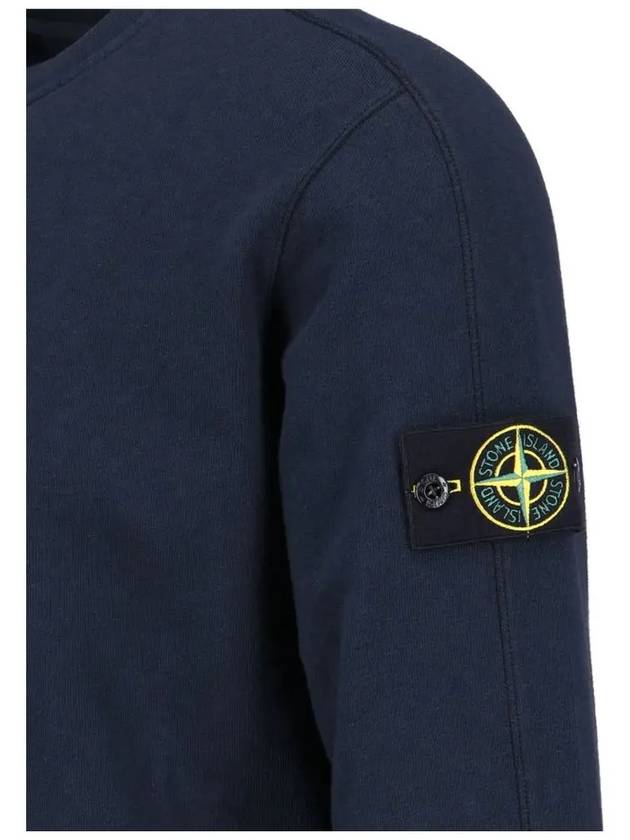 Cotton Crew Neck Sweatshirt Navy - STONE ISLAND - BALAAN 5