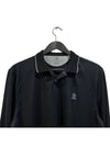 Embroid Logo Long Sleeve Polo Shirt Black - BRUNELLO CUCINELLI - BALAAN 4