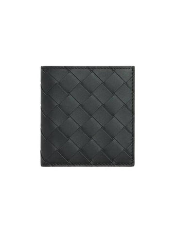 Intrecciato Slim Half Wallet Charcoal - BOTTEGA VENETA - BALAAN 1