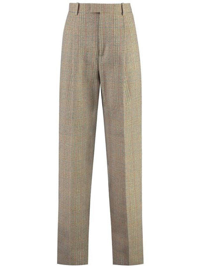 Check High Waist Pants Beige - BOTTEGA VENETA - BALAAN 2