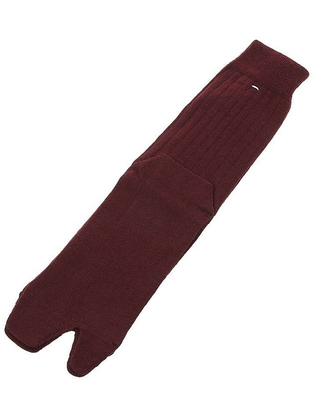 Tabi Ribbed Wool Blend Socks Bordeaux - MAISON MARGIELA - BALAAN 10