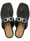 Gancini Flip Flops Black - SALVATORE FERRAGAMO - BALAAN 3