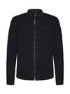 Gabardine Zipped Long Sleeve Shirt Black - CP COMPANY - BALAAN 1