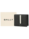 Logo Bifold Leather Half Wallet Black - BALLY - BALAAN 6