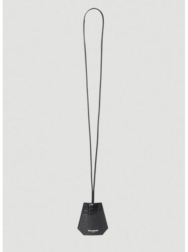 Croc Embossed Strap Leather Key Holder Black - MAISON MARGIELA - BALAAN 1