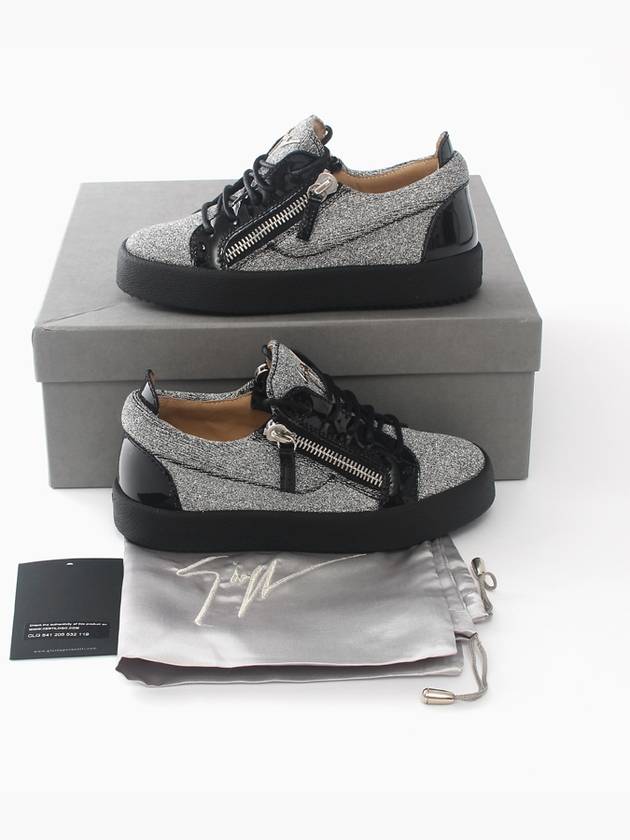 Women's May London Glitter Silver Black Sneakers RW70005 006 - GIUSEPPE ZANOTTI - BALAAN 7