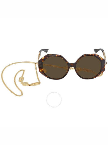 Versace Dark Brown Geometric Ladies Sunglasses VE4395 534673 59 - VERSACE - BALAAN 1