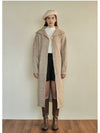 Women's Elegant Long Wool Knit Cardigan Beige - MICANE - BALAAN 5