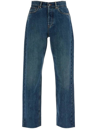 jeans with raw edge hemline - MIU MIU - BALAAN 1