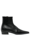 Romeo Calf Leather Ankle Boots Black - SAINT LAURENT - BALAAN 2