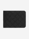 Intrecciato Rubber Half Wallet Black - BOTTEGA VENETA - BALAAN 6