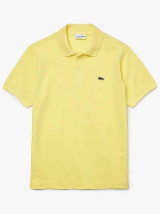 Men's Logo Classic Fit Cotton Short Sleeve Polo Shirt Yellow - LACOSTE - BALAAN 2