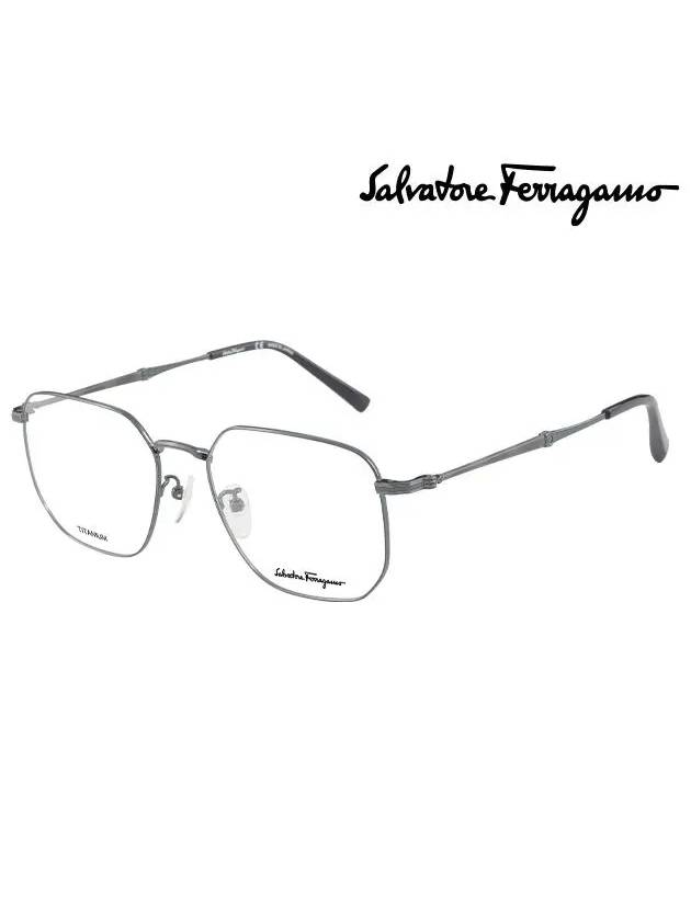 Eyewear Square Titanium Eyeglasses Dark Blue - SALVATORE FERRAGAMO - BALAAN 3