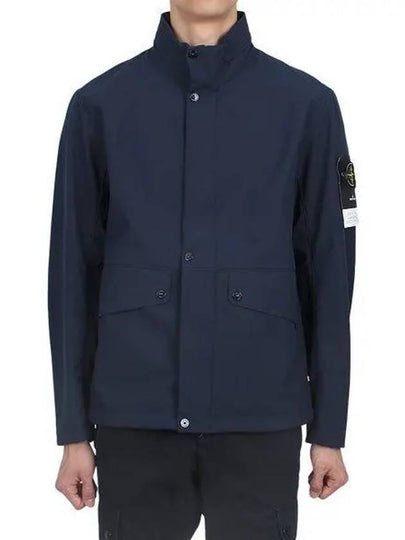 Logo Light Soft Shell Jacket Navy - STONE ISLAND - BALAAN 2