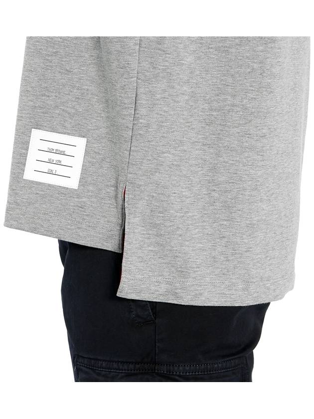 Men's Side Slit Relaxed Short Sleeve T-Shirt Light Grey - THOM BROWNE - BALAAN 10