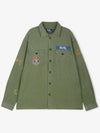 Men's Embroidered Patch Multi Cotton Long Sleeve Shirt Green - POLO RALPH LAUREN - BALAAN 3