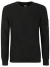 Men's Lens Detail Crew Neck Knit Top Black - CP COMPANY - BALAAN 1