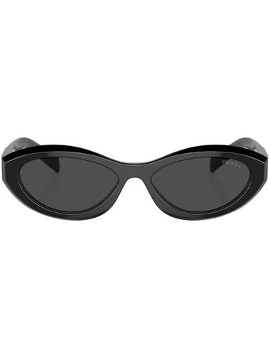 Eyewear Oval Frame Sunglasses Black - PRADA - BALAAN 1