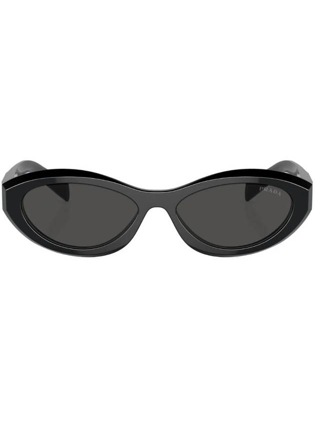 Eyewear Oval Frame Sunglasses Black - PRADA - BALAAN 1