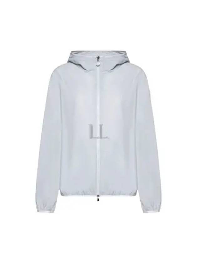 Fegeo Logo Patch Zip Up Hoodie Light Blue - MONCLER - BALAAN 2