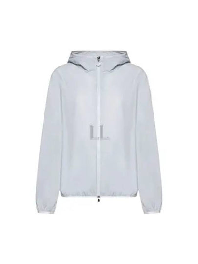 Fegeo Logo Patch Zip Up Hoodie Light Blue - MONCLER - BALAAN 2