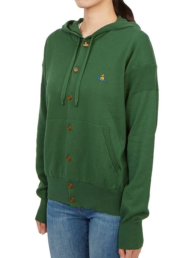 Embroidered Logo Hoodie Cardigan Green - VIVIENNE WESTWOOD - BALAAN 6