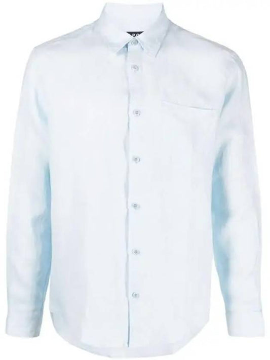 Cassel Linen Long Sleeve Shirt Light Blue - A.P.C. - BALAAN.