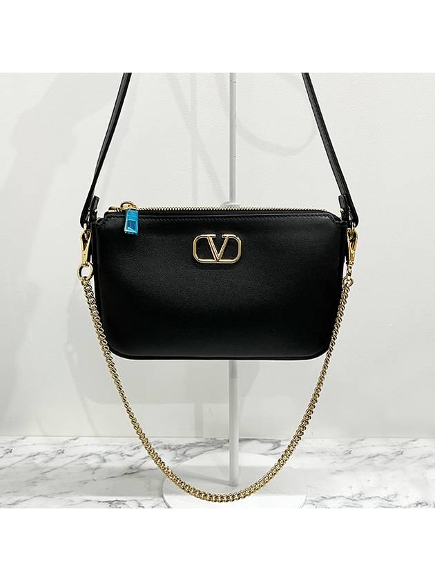 V Logo Signature Mini Shoulder Bag Black - VALENTINO - BALAAN 4