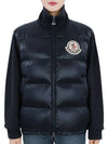 Logo Patch Knit Padded Zip-up Jacket Navy - MONCLER - BALAAN 2