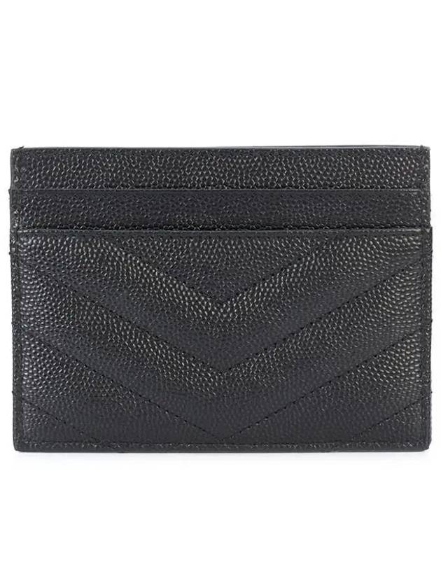 Cassandre Matelasse Card Case In Grain De Poudre Embossed Leather Black - SAINT LAURENT - BALAAN 3