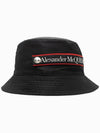 Graffiti Logo Poly Bucket Hat Black - ALEXANDER MCQUEEN - BALAAN.