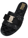 Vara Quilted Slippers Black - SALVATORE FERRAGAMO - BALAAN 8