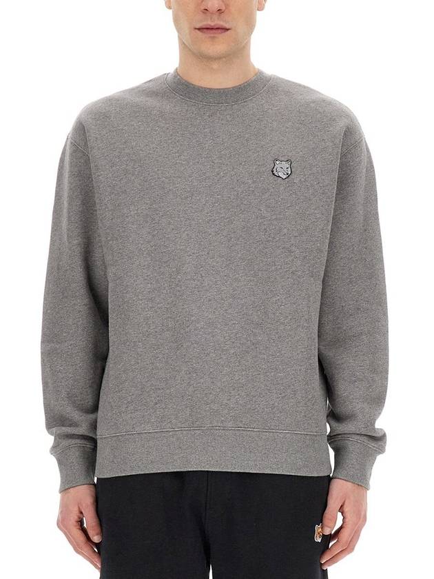 Bold Fox Head Cotton Sweatshirt Grey - MAISON KITSUNE - BALAAN 2