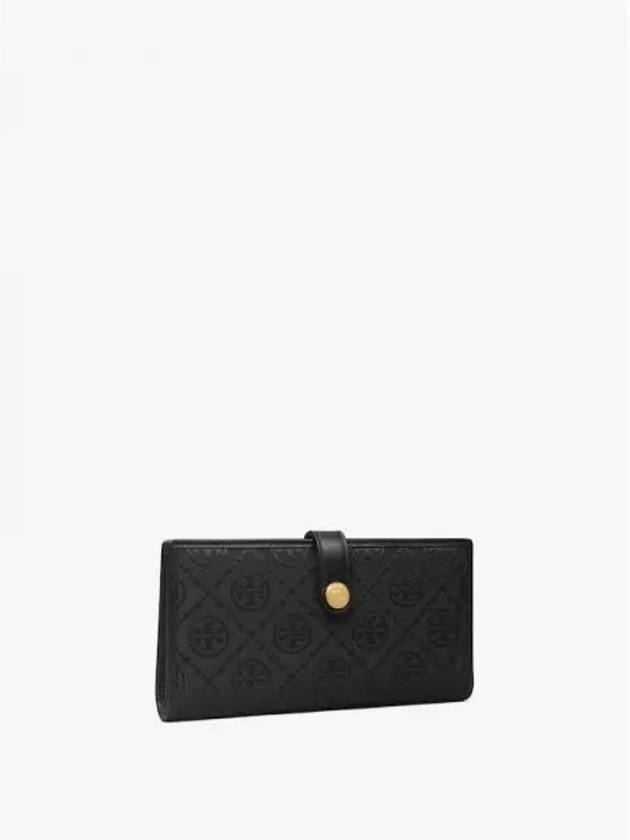 Monogram Zip up Slim Card Wallet Half Black Domestic Product GM0024013134527 - TORY BURCH - BALAAN 1